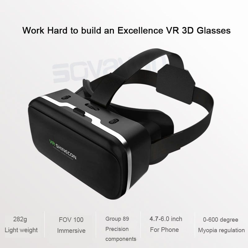 6.0 VR Virtual Reality 3D Glasses Headset Helmet For 4 6 Inch Smartphone VR Google Cardboard BOX With Gamepad Joystick ABDSW