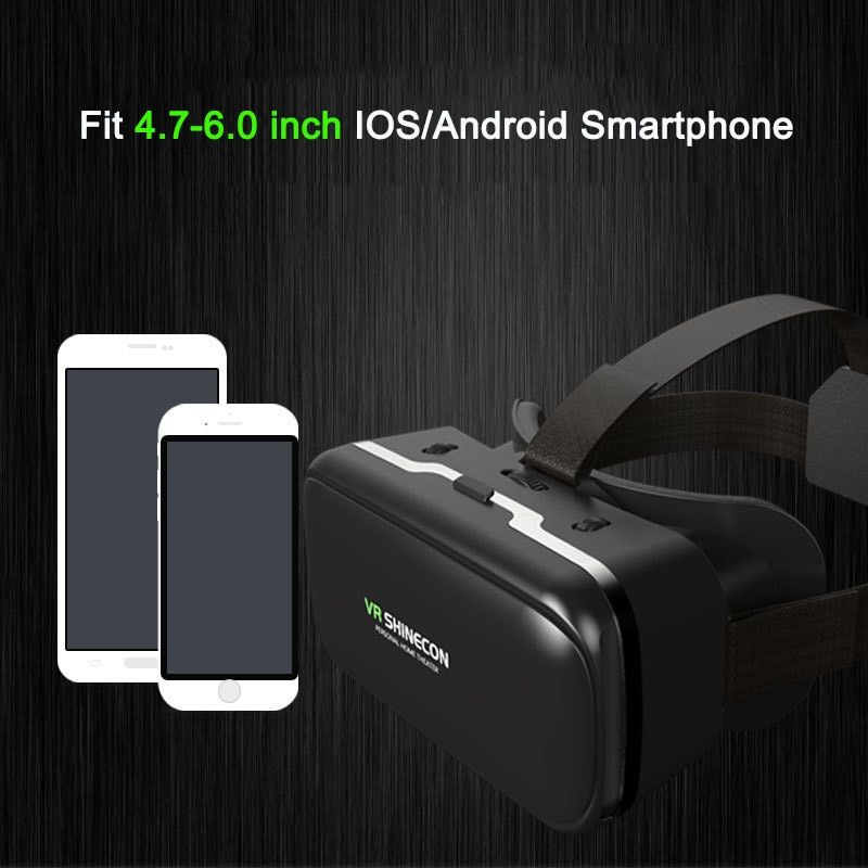 6.0 VR Virtual Reality 3D Glasses Headset Helmet For 4 6 Inch Smartphone VR Google Cardboard BOX With Gamepad Joystick ABDSW