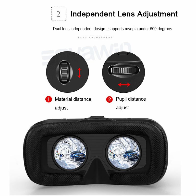 6.0 VR Virtual Reality 3D Glasses Headset Helmet For 4 6 Inch Smartphone VR Google Cardboard BOX With Gamepad Joystick ABDSW