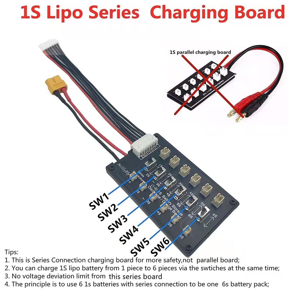1s Lipo/li-ion/LiHv/LifeBattery Series Recharging Board With