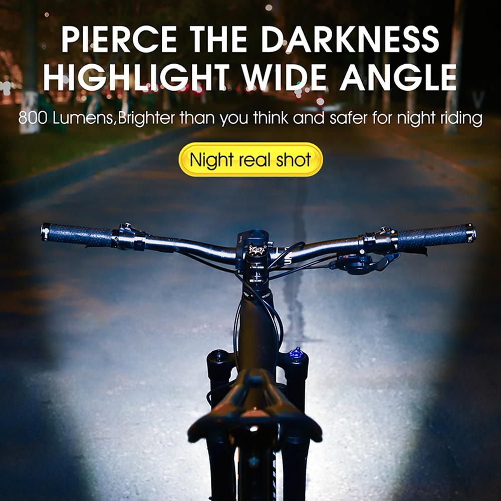 Bright Bicycle Light 800 Lumen USB Rechargeable Bike Handlebar Front Light MTB Road Bike LED Light Waterproof Cycling Safety Lamp