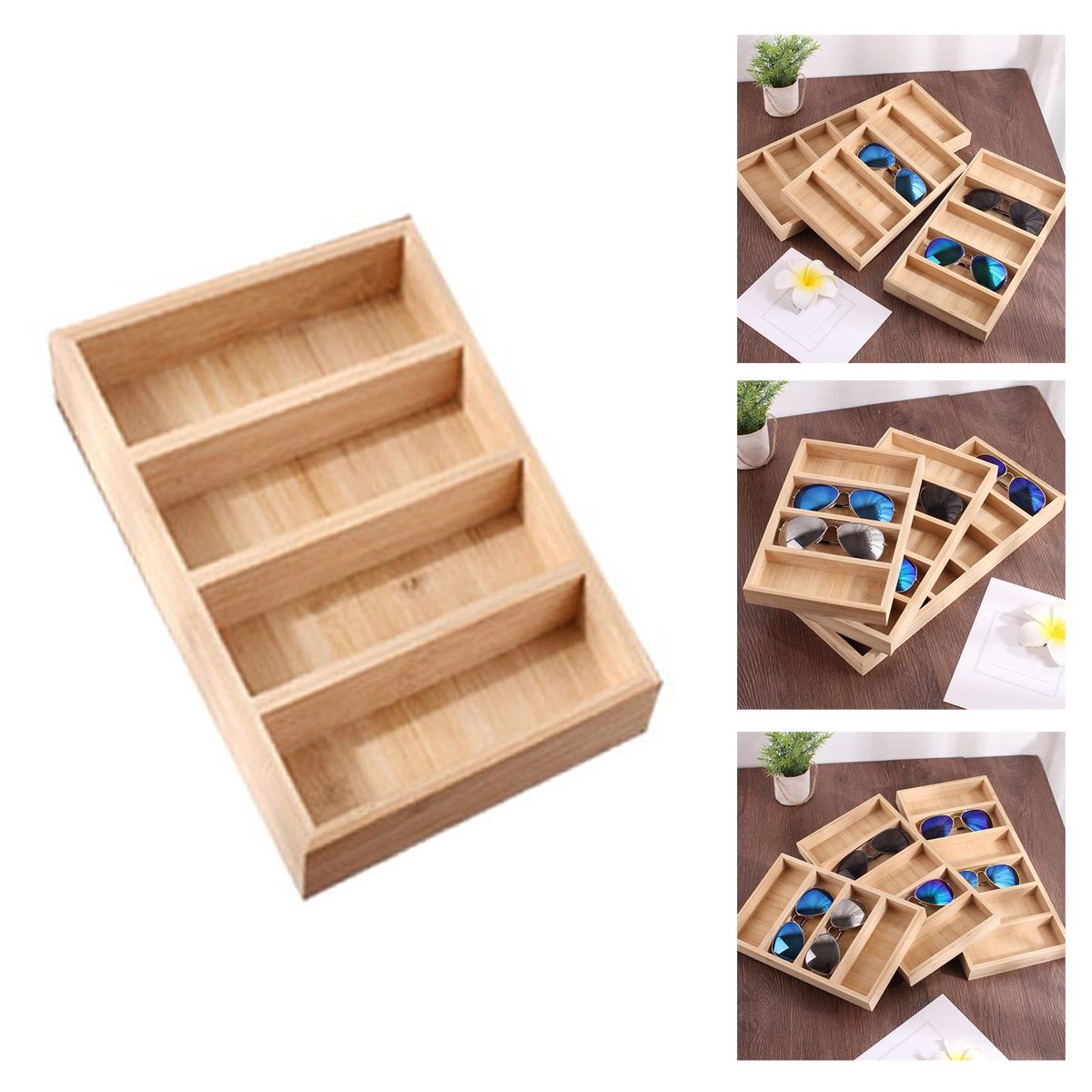 Glasses Display Case Wood Multipurpose Equipment