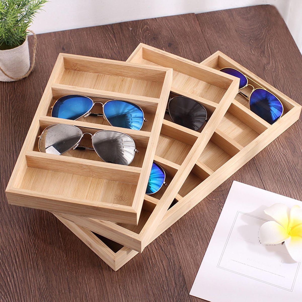 Glasses Display Case Wood Multipurpose Equipment
