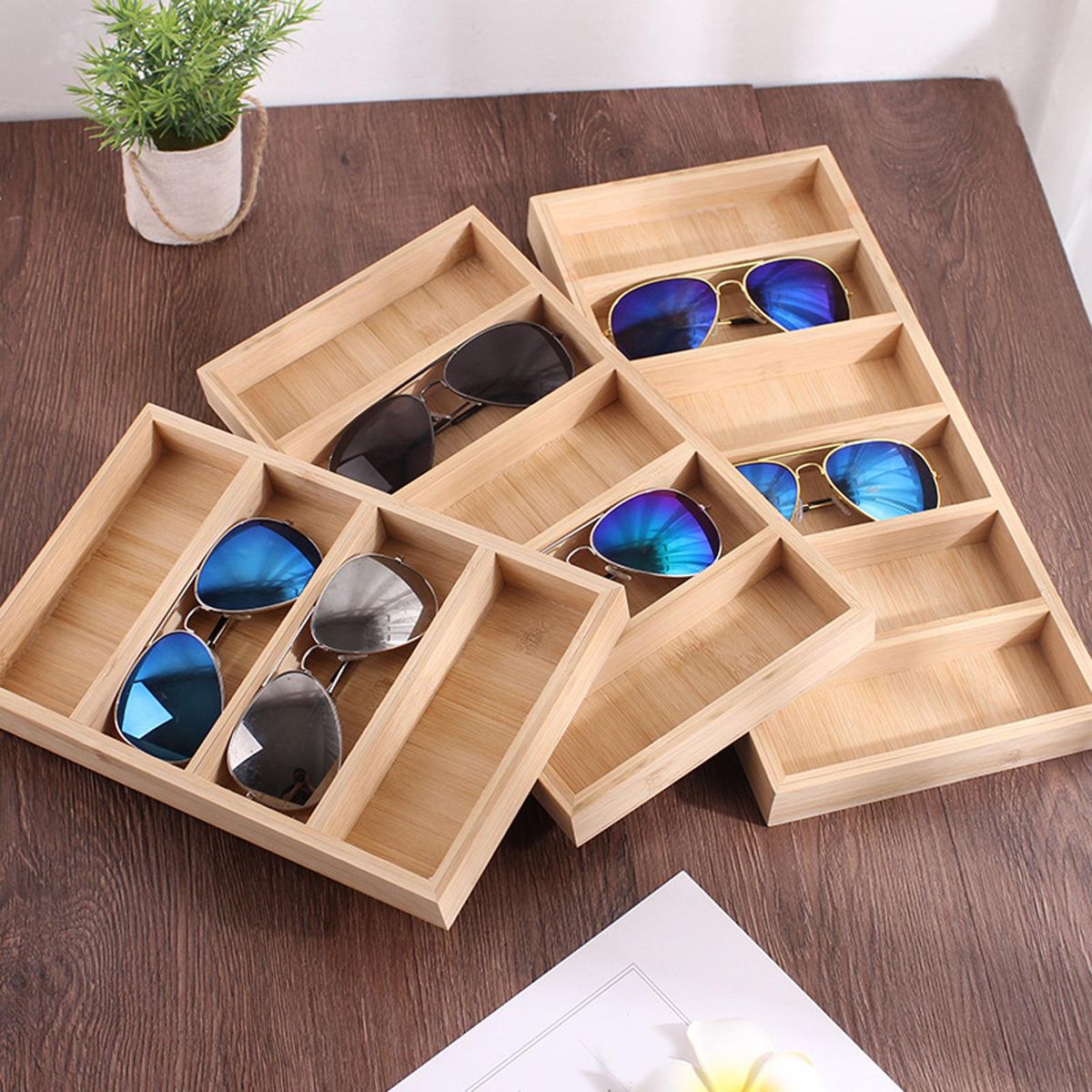 Glasses Display Case Wood Multipurpose Equipment
