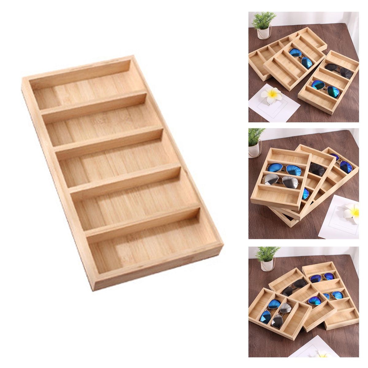 Glasses Display Case Wood Multipurpose Equipment