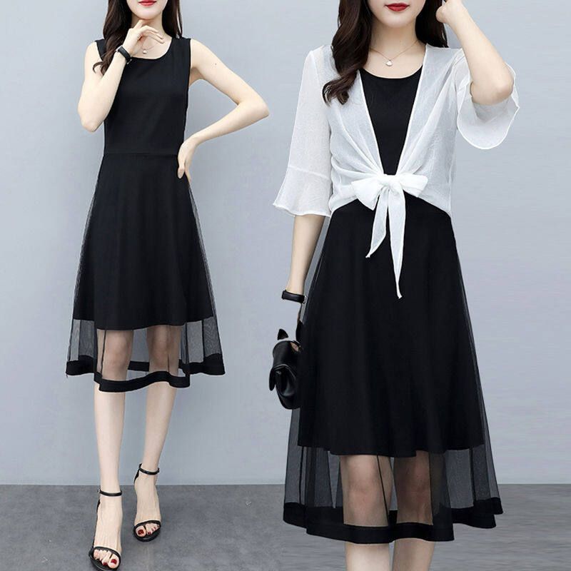 Two-piece Chiffon Fashion Shawl Dress Showing Thin Temper