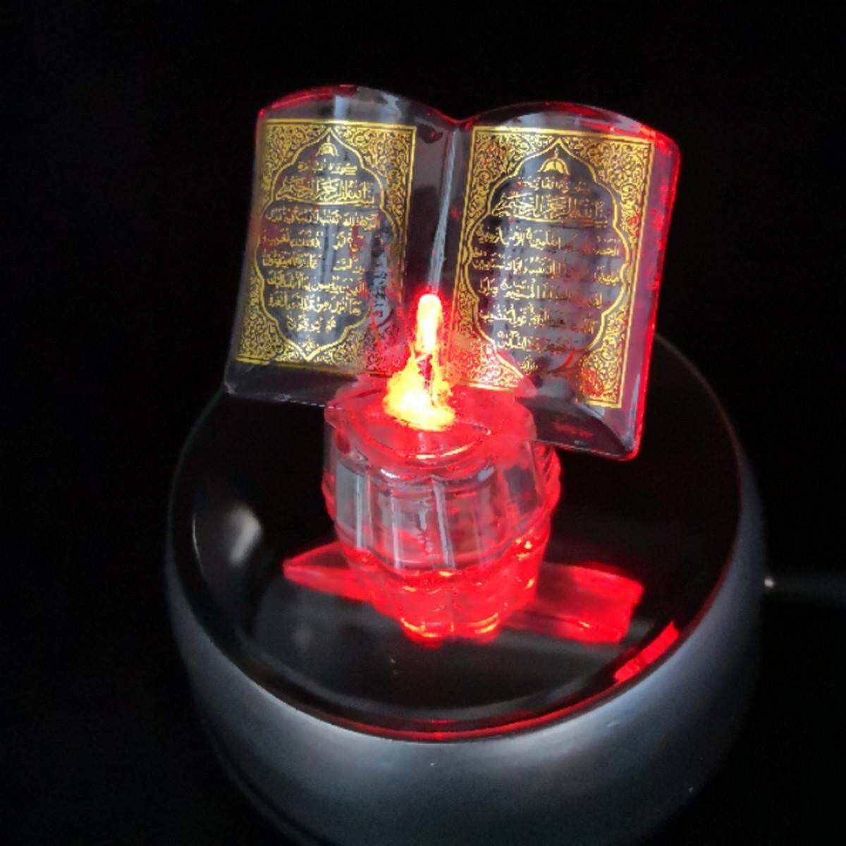 Crystal Cut Colour LED Quran In Hand Ramadan Allah Muhammad Islamic EID Gift Book Fund