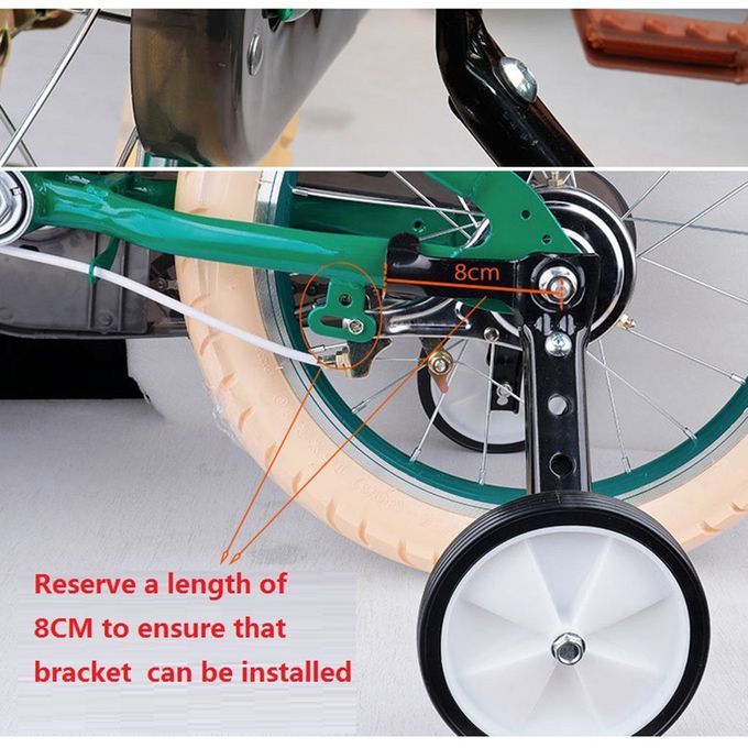Kids Bike Rear Stabilizer Bicycle Training Support Wheel Heavy Black