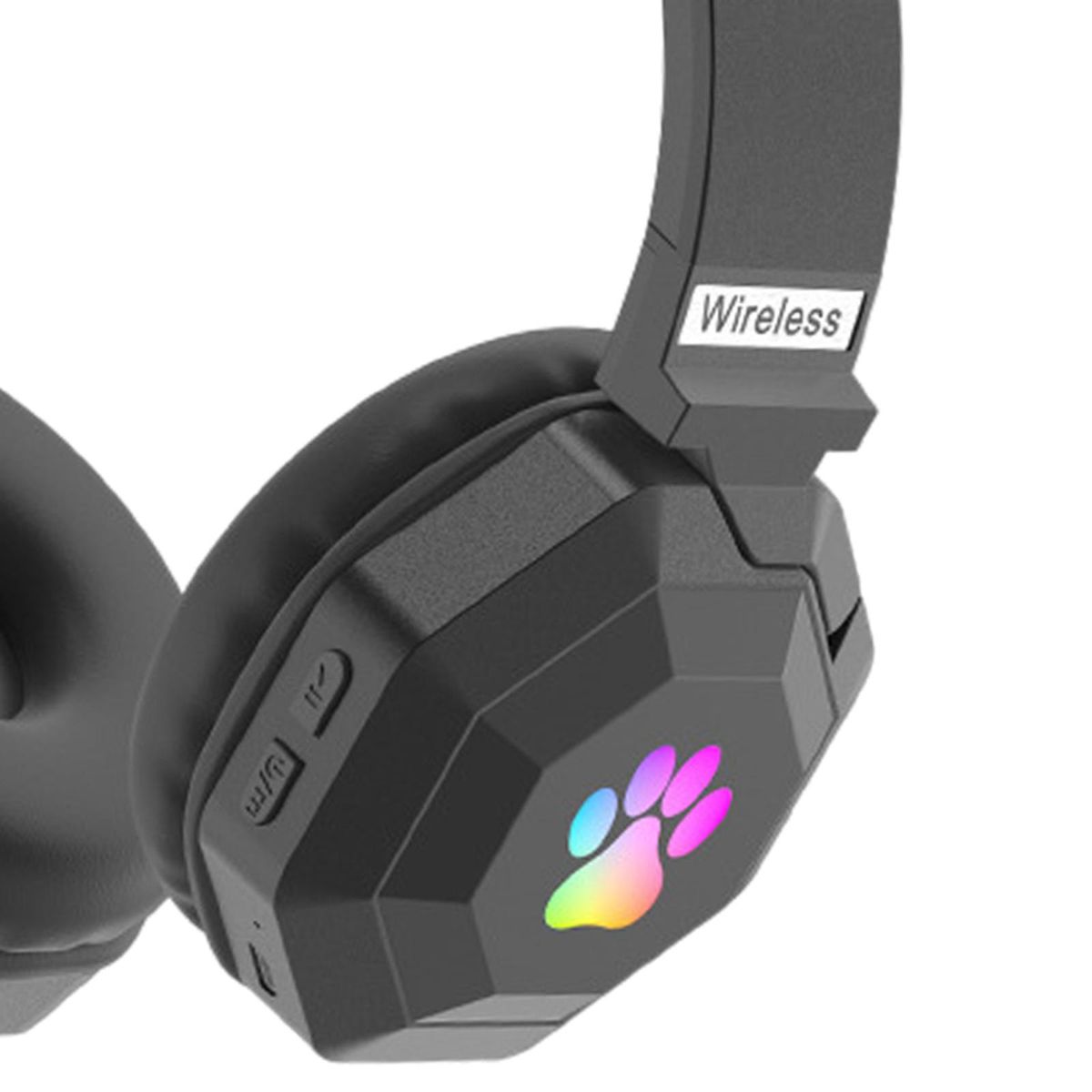 Over Ear Cat Ear Wireless Headphones Noise Canceling With Mic Black