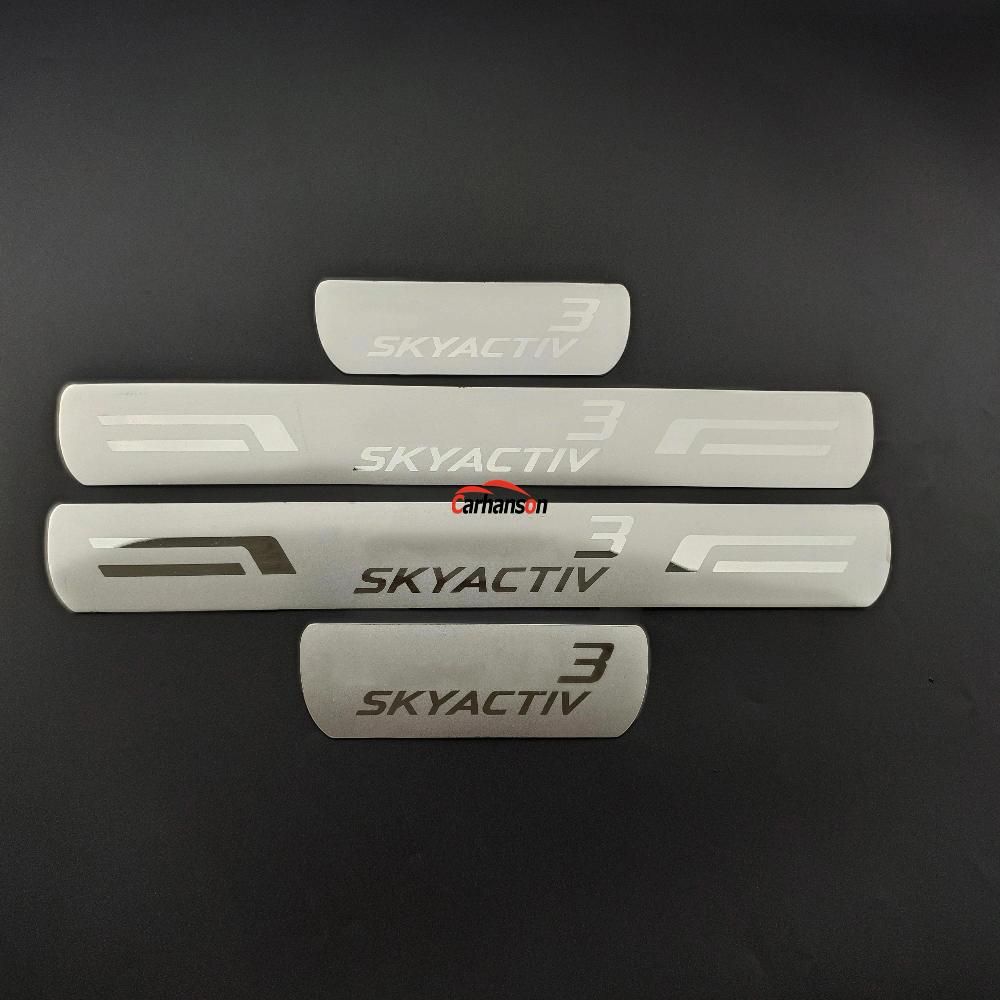 For Mazda 3 Car Accessories Door Sill Trim Strip Stainless