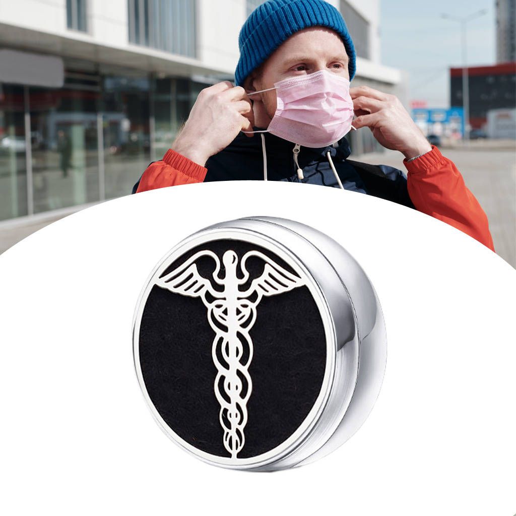 Stainless Steel Face Mask  Essential Oil Diffuser Locket Wing