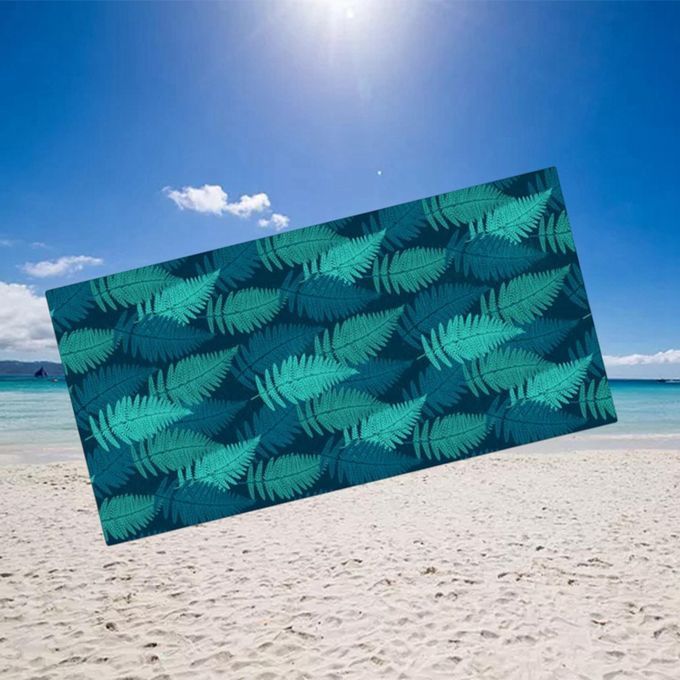 Beach Towel Oversized Quick Dry Foldable 160x80cm Lake Blue Conifer
