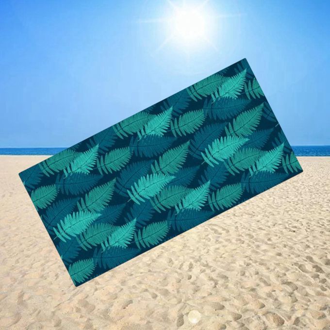 Beach Towel Oversized Quick Dry Foldable 160x80cm Lake Blue Conifer
