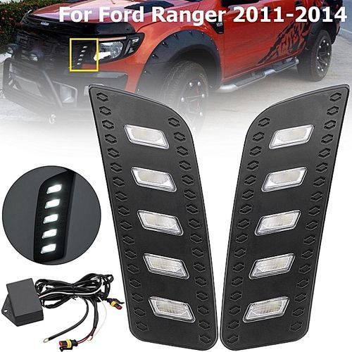 Pair LED DRL Daytime Running Lights With Wiring For Ford Ranger 2011-2014