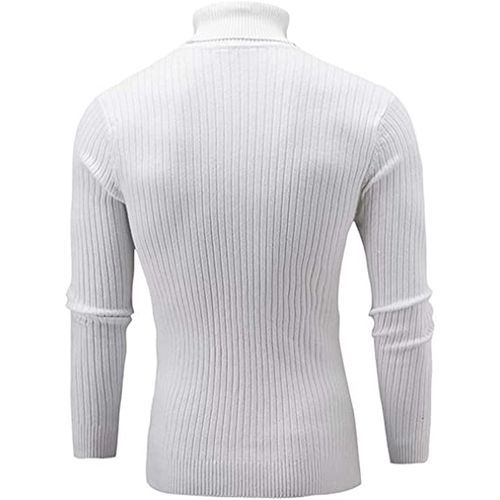 MALE AND FEMALE Turtle Neck Top  White