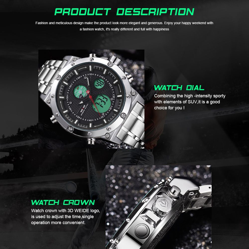 WH6906 Dual Display Two Movement Quartz Digital Men