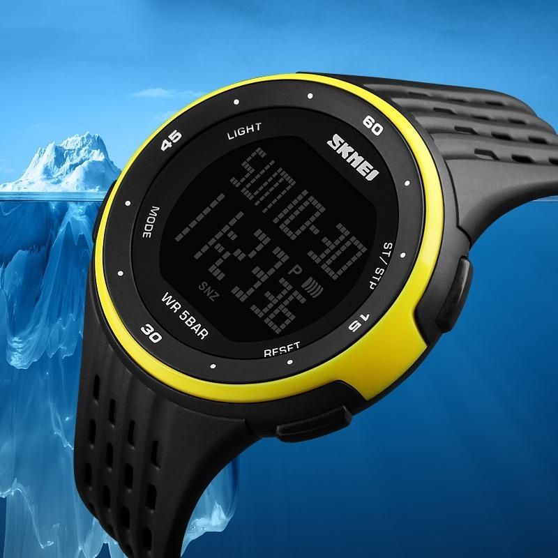 Digital Men Women Wristwatches Outdoor Sport Cycling Watches Fashion PU Band Waterproof Watch
