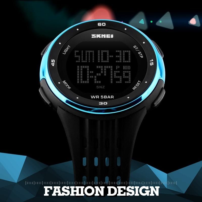 Digital Men Women Wristwatches Outdoor Sport Cycling Watches Fashion PU Band Waterproof Watch