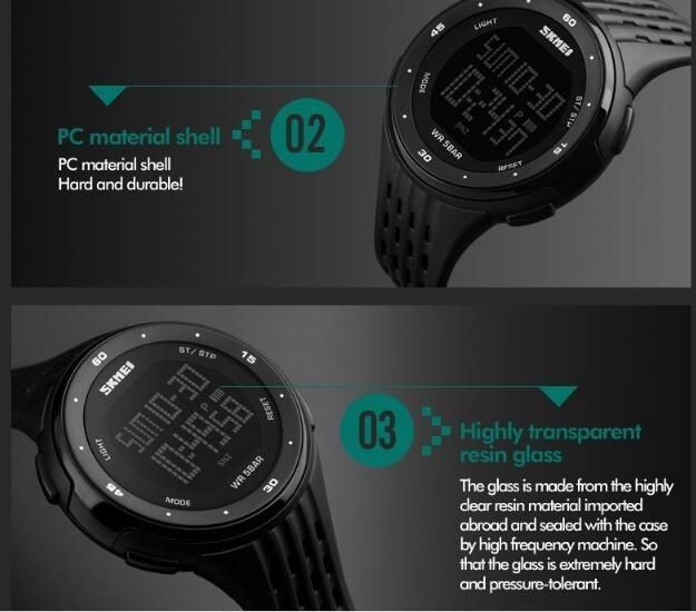 Digital Men Women Wristwatches Outdoor Sport Cycling Watches Fashion PU Band Waterproof Watch