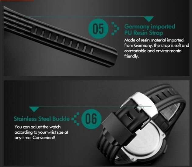 Digital Men Women Wristwatches Outdoor Sport Cycling Watches Fashion PU Band Waterproof Watch