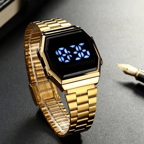 Men's And Women's Touch Screen Wrist Watch - Gold