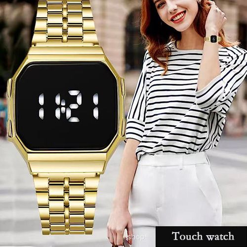 Men's And Women's Touch Screen Wrist Watch - Gold