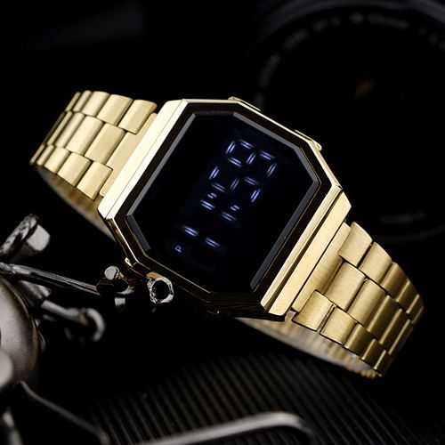 Men's And Women's Touch Screen Wrist Watch - Gold