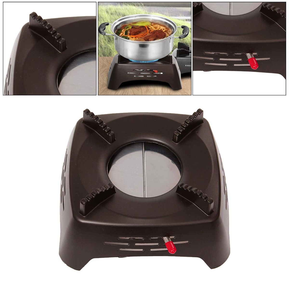 Portable Camping Stainless Steel Alcohol Stoves Backpacking Brown