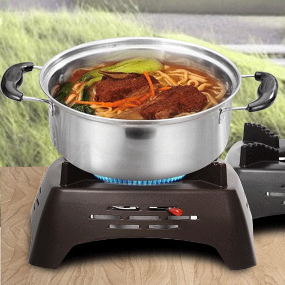 Portable Camping Stainless Steel Alcohol Stoves Backpacking Brown