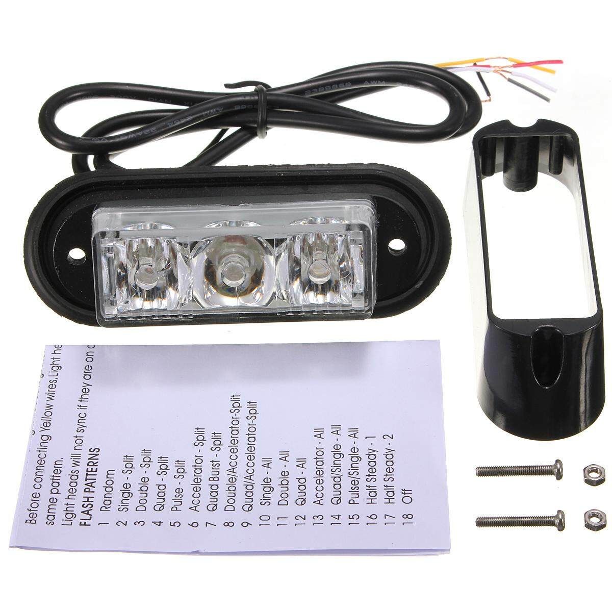 Amber Strobe Flashing LED Lights Recovery Truck Breakdown Lorry Lamps (Pair)