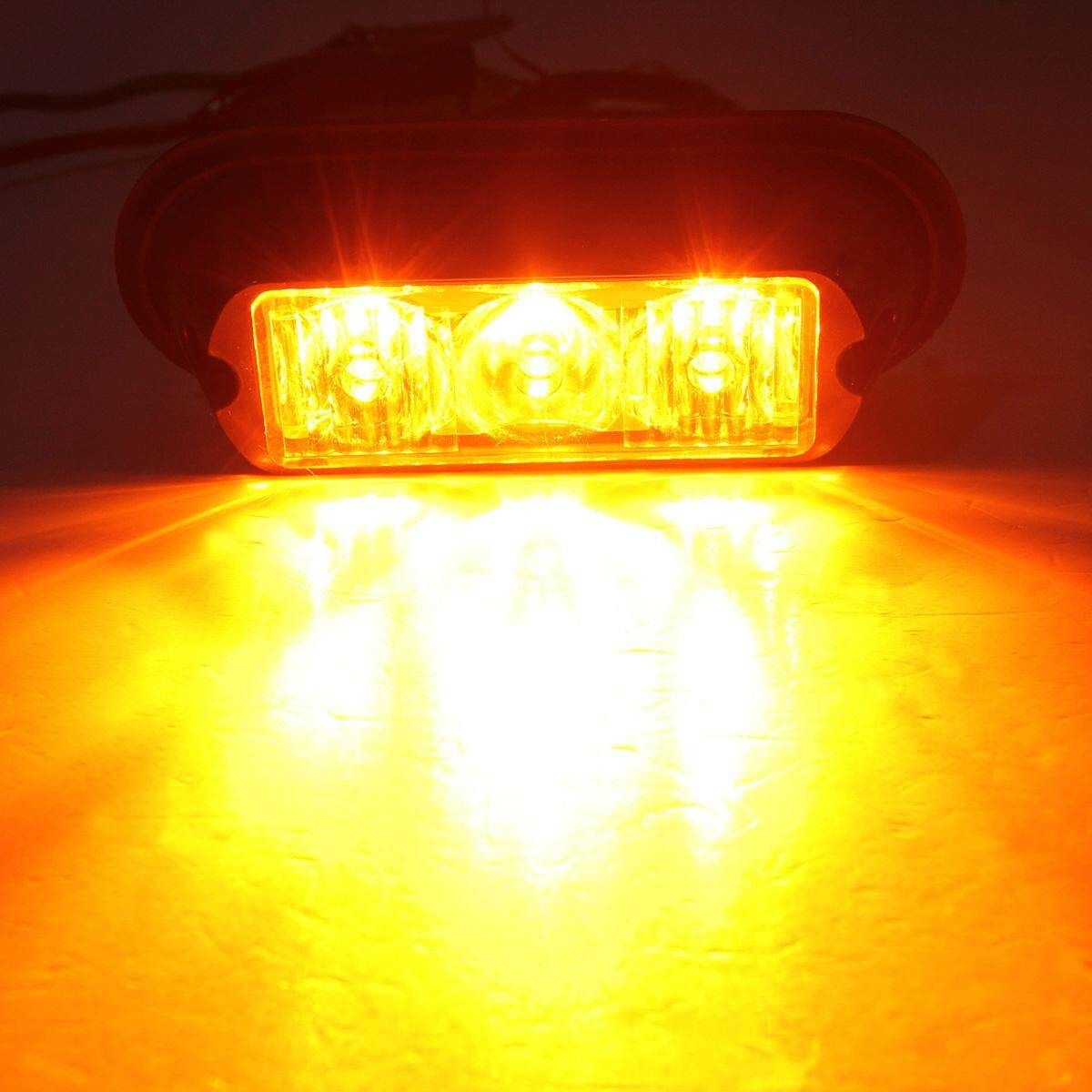 Amber Strobe Flashing LED Lights Recovery Truck Breakdown Lorry Lamps (Pair)