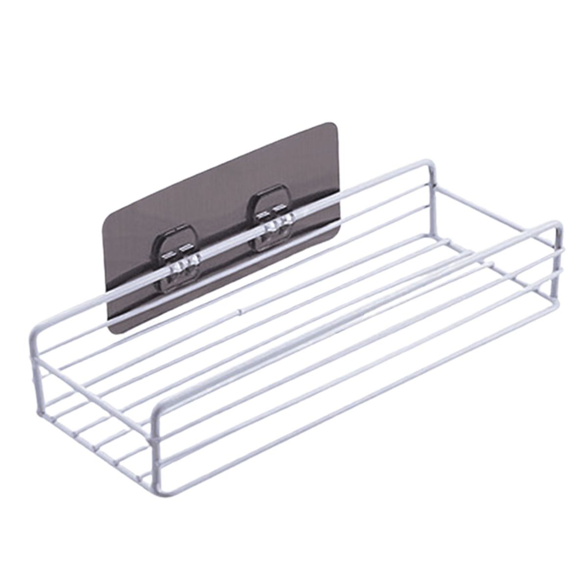 Iron Wall-mounted Self-adhesive Bathroom Kitchen Shelf-White