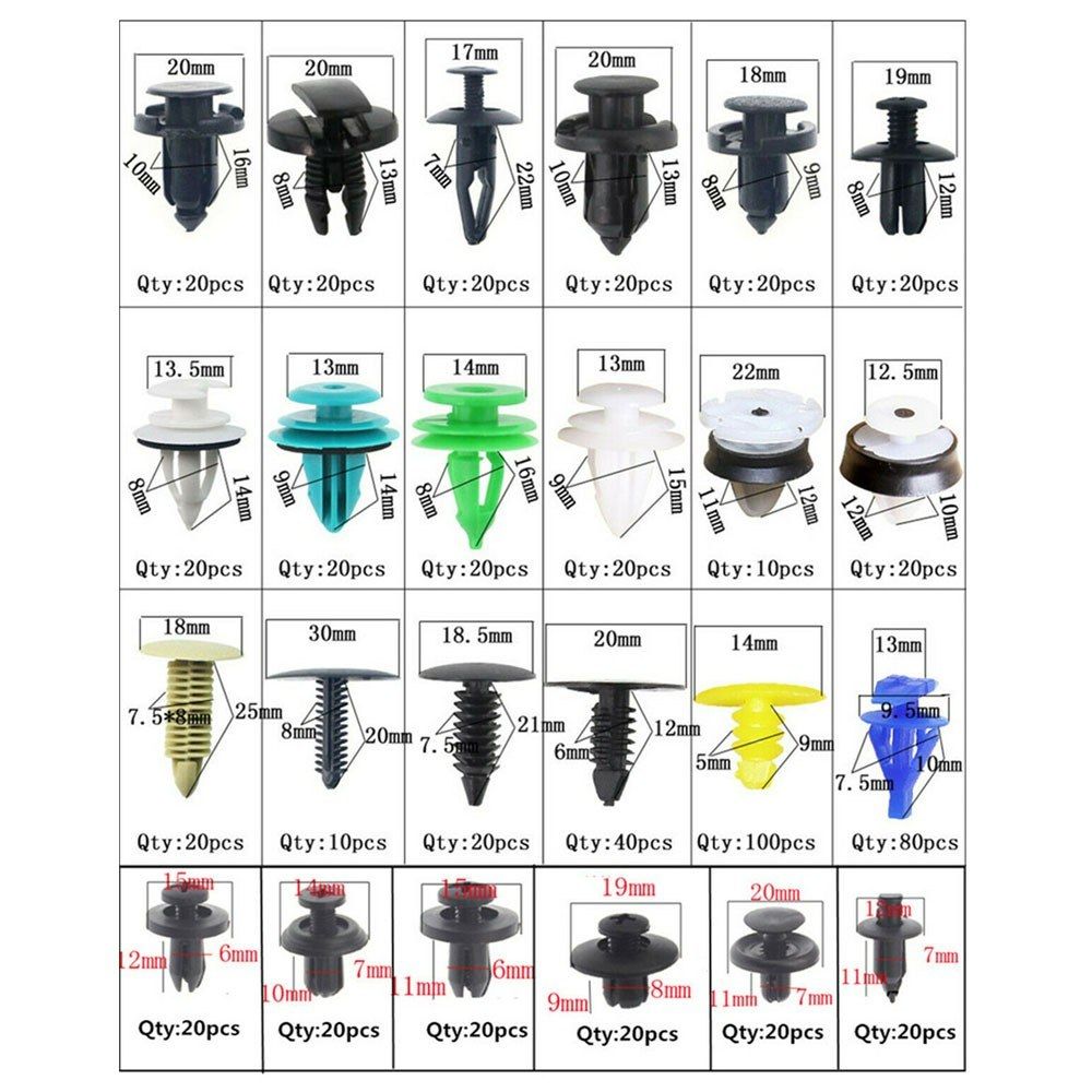 620PCS Car Body Push Pin Bumper Buckle Moulding Clip Kit