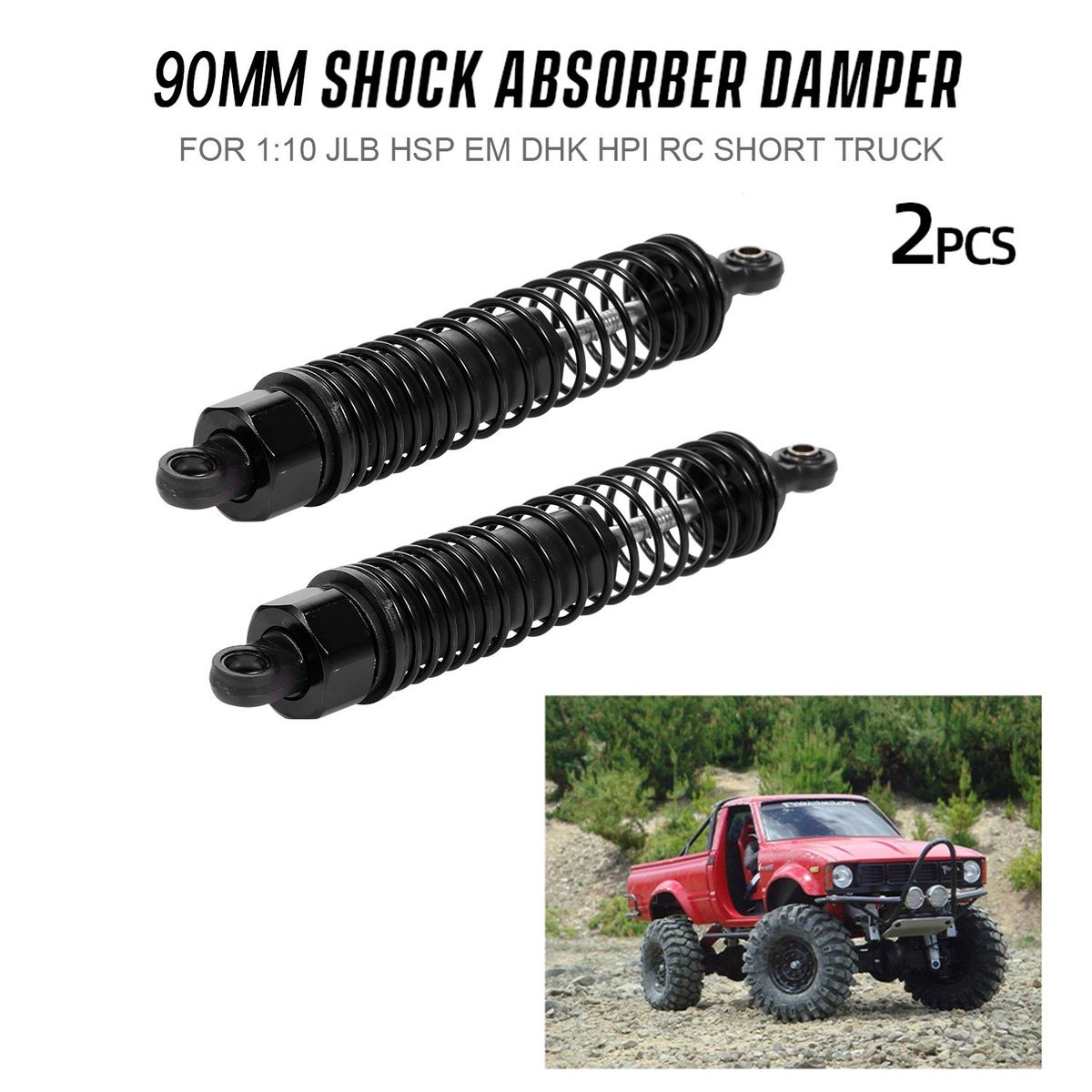 2pcs Shock Absorber Damper 90mm RC Car Parts For 1:10 JLB