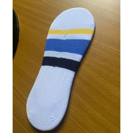 Stripes  Invisible Socks - White