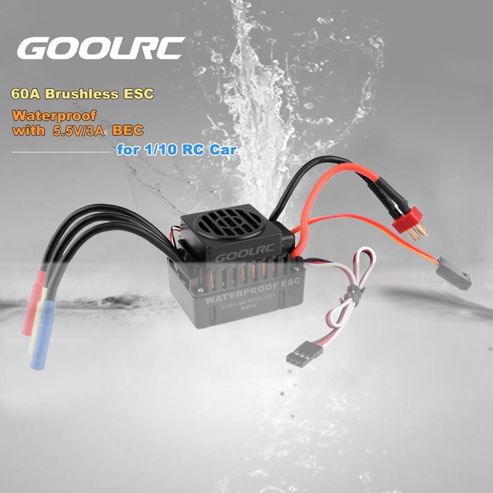 GOOLRC Waterproof BL3650 3900KV Brushless Motor with 60A ESC for 1/10 RC Car Off-road Truck