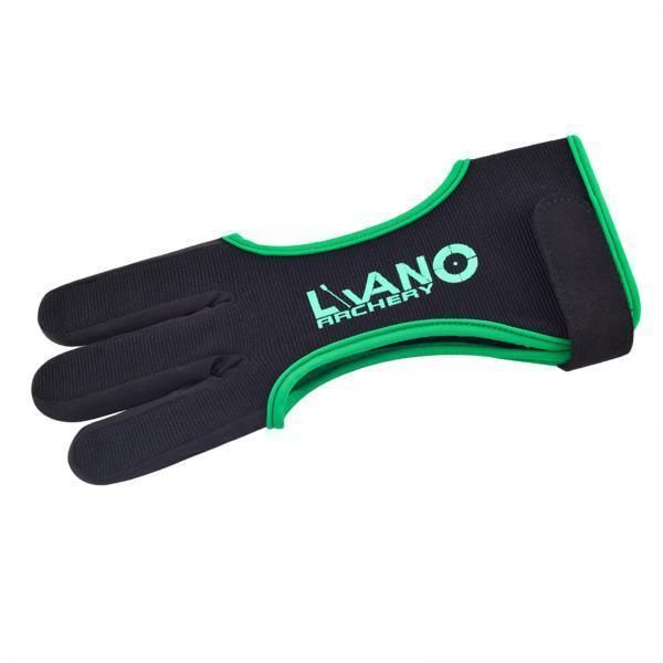 2xArchery  3 Finger Leather Glove For Recurve Compound Bow Black
