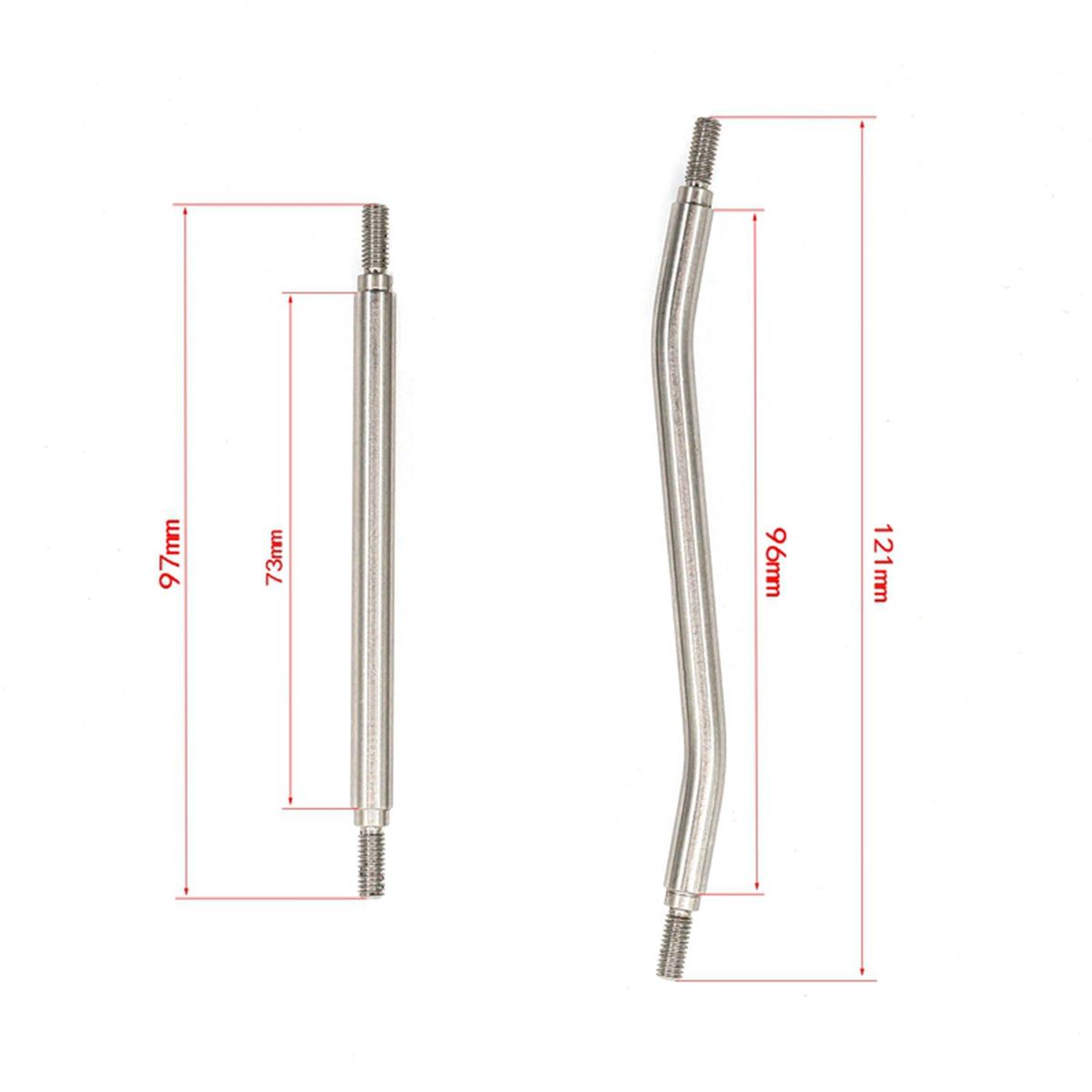 Stainless Steel Link Rod Plastic End 6MM Replacement for AXIAL Capra 1.9 UTB AXI03004 Car