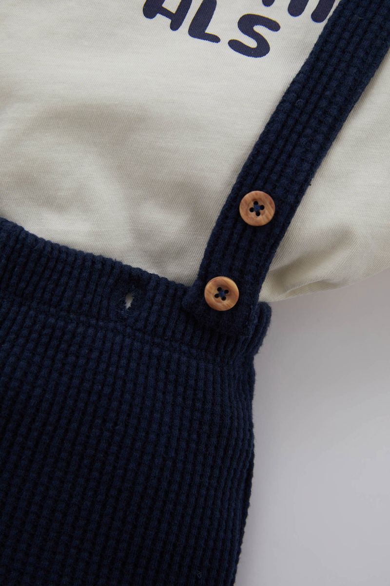 2 Piece BabyBoy Casual Regular Fit Knitted Set - Ecru