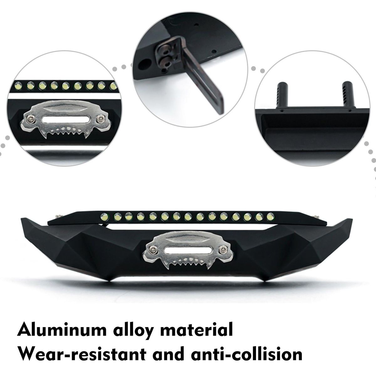 Front Bumper Rear Bumper Sets RC Crawler Bumper Aluminum Alloy Bumper Compatible with 1/10 Traxxas TRX-4 Trx4 Axial SCX10 90046 90047 RC Car