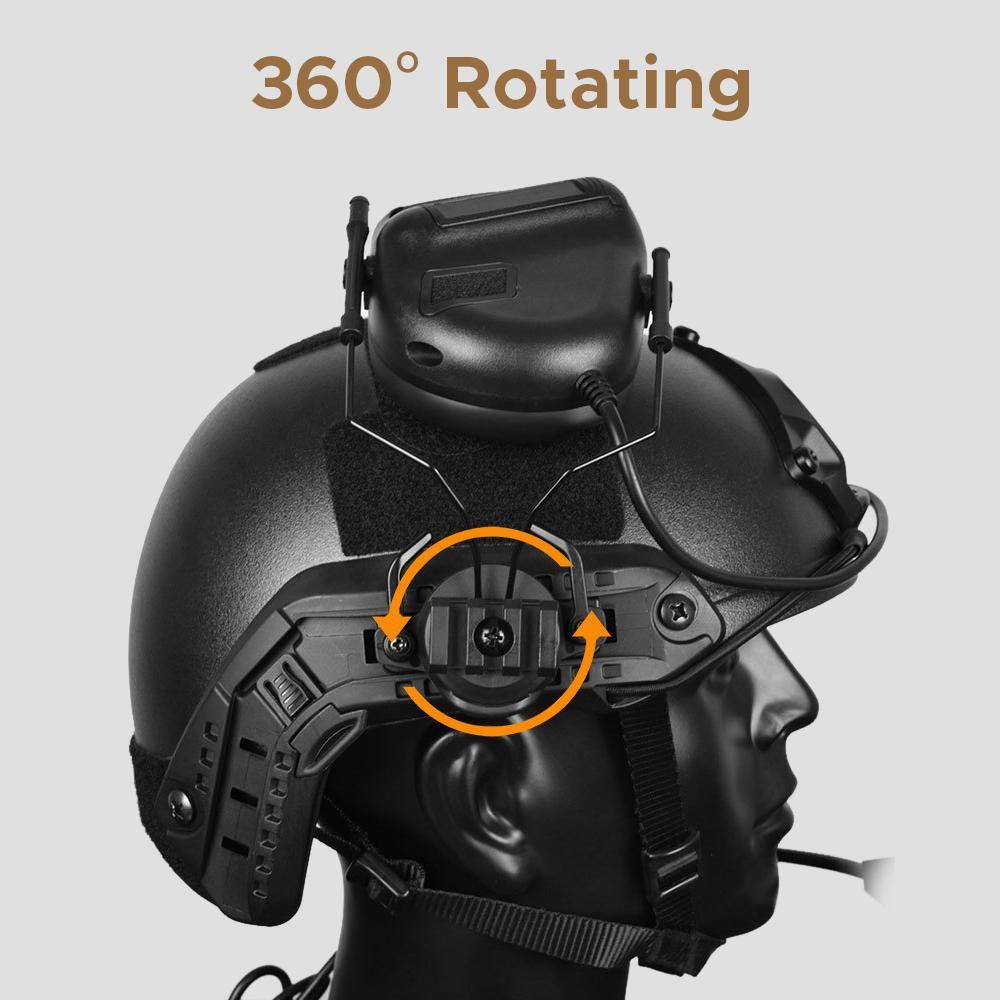 Helmet Headset Rail Adapter Headset Bracket Headphone Mount Stand Support for 19-21mm Helmet Rail