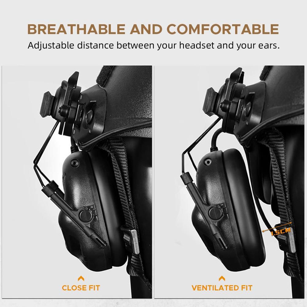 Helmet Headset Rail Adapter Headset Bracket Headphone Mount Stand Support for 19-21mm Helmet Rail
