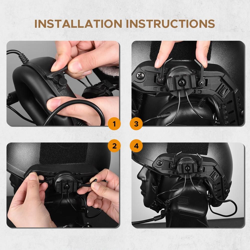 Helmet Headset Rail Adapter Headset Bracket Headphone Mount Stand Support for 19-21mm Helmet Rail
