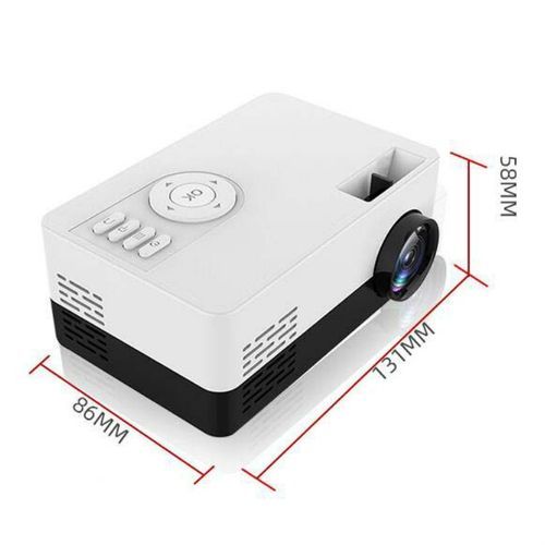 S261/J16 Home Mini HD 1080P Portable LED Projector, Support TF Card / AV / U Disk, Plug Specification:US Plug(Pink White)