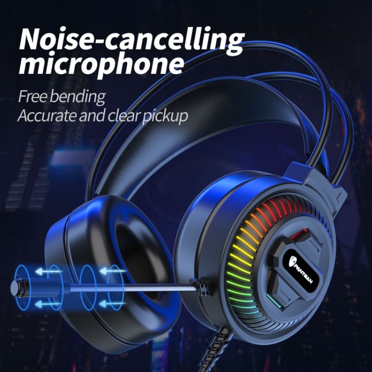 PANTSAN RGB Wired Headset, Specification:3.5mm Pink+Cat Ear