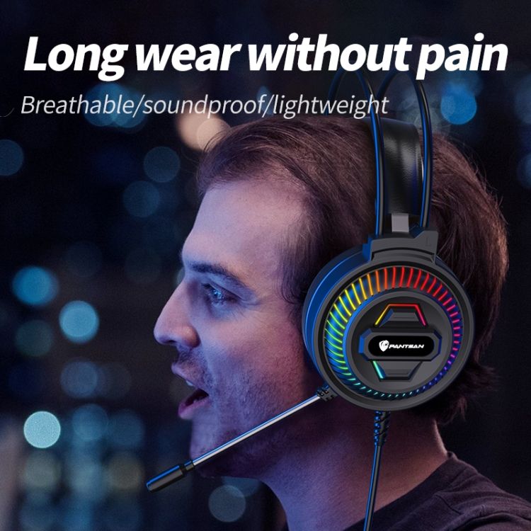 PANTSAN RGB Wired Headset, Specification:3.5mm Pink+Cat Ear