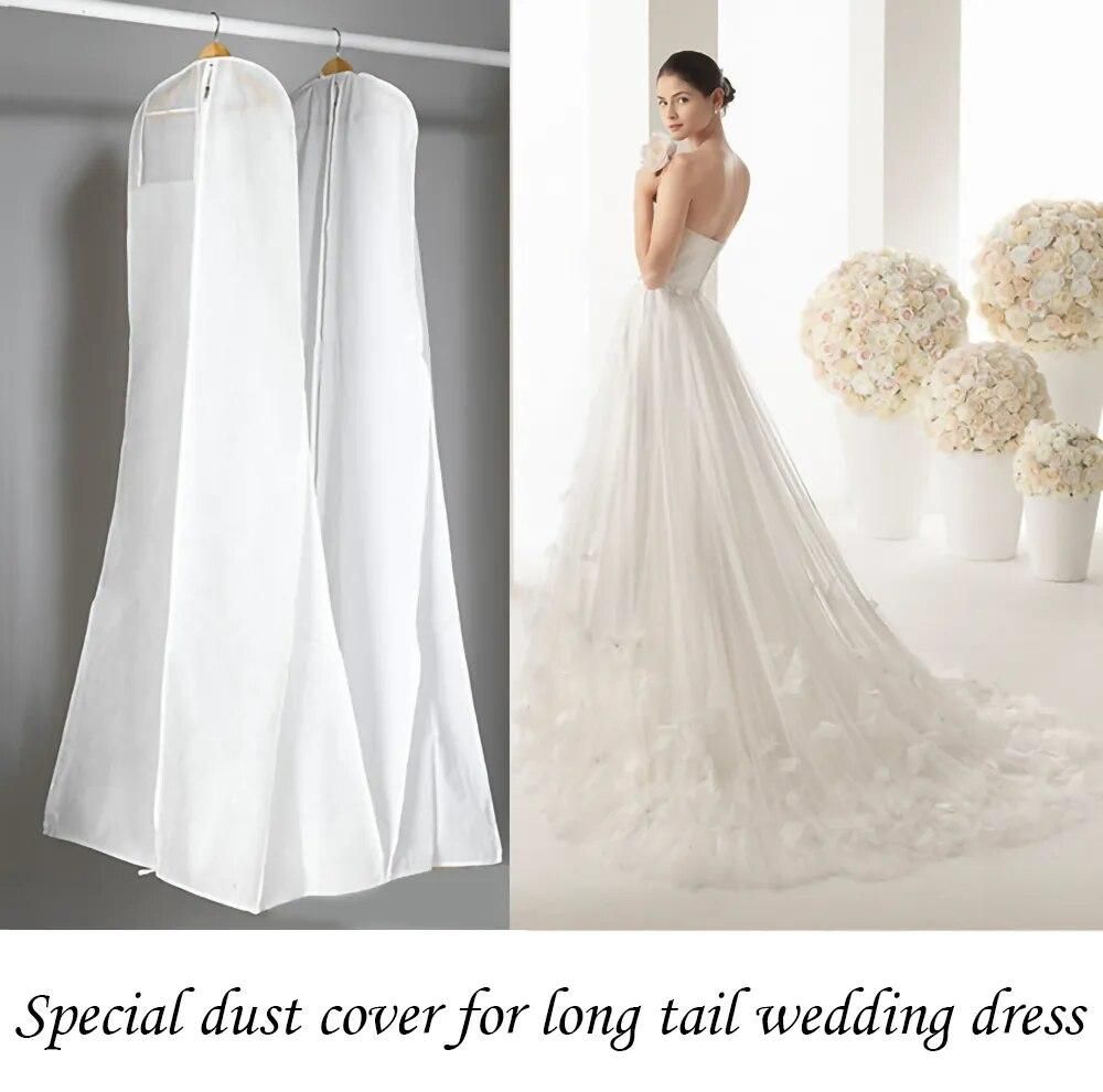Large for Wedding Dress Dust Cover Zipper Gown Dustproof Cover Storage Bag Foldable Garment Clothes Case Protector 1.8m