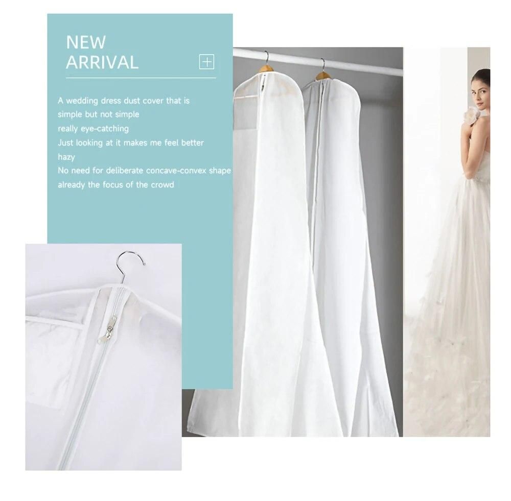 Large for Wedding Dress Dust Cover Zipper Gown Dustproof Cover Storage Bag Foldable Garment Clothes Case Protector 1.8m