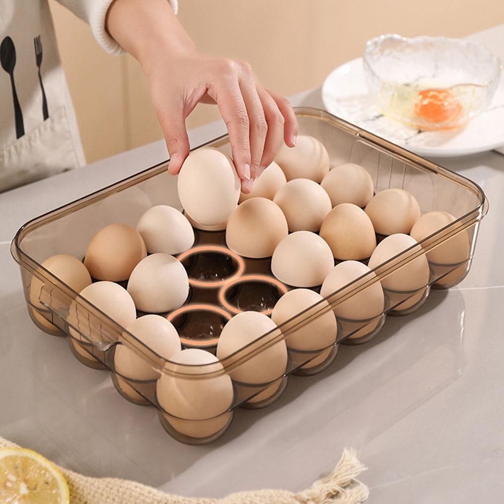 Kitchen Large Capacity Egg Storage Box Refrigerator Plastic