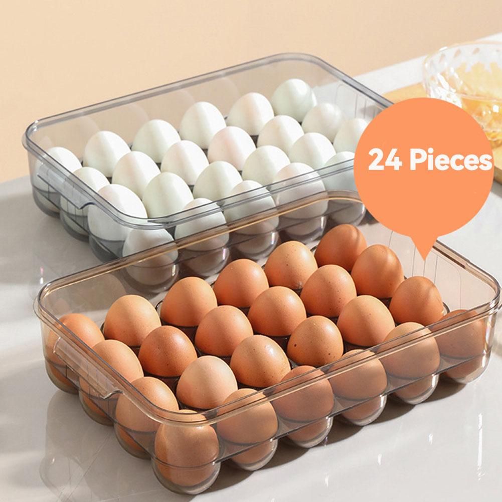 Kitchen Large Capacity Egg Storage Box Refrigerator Plastic